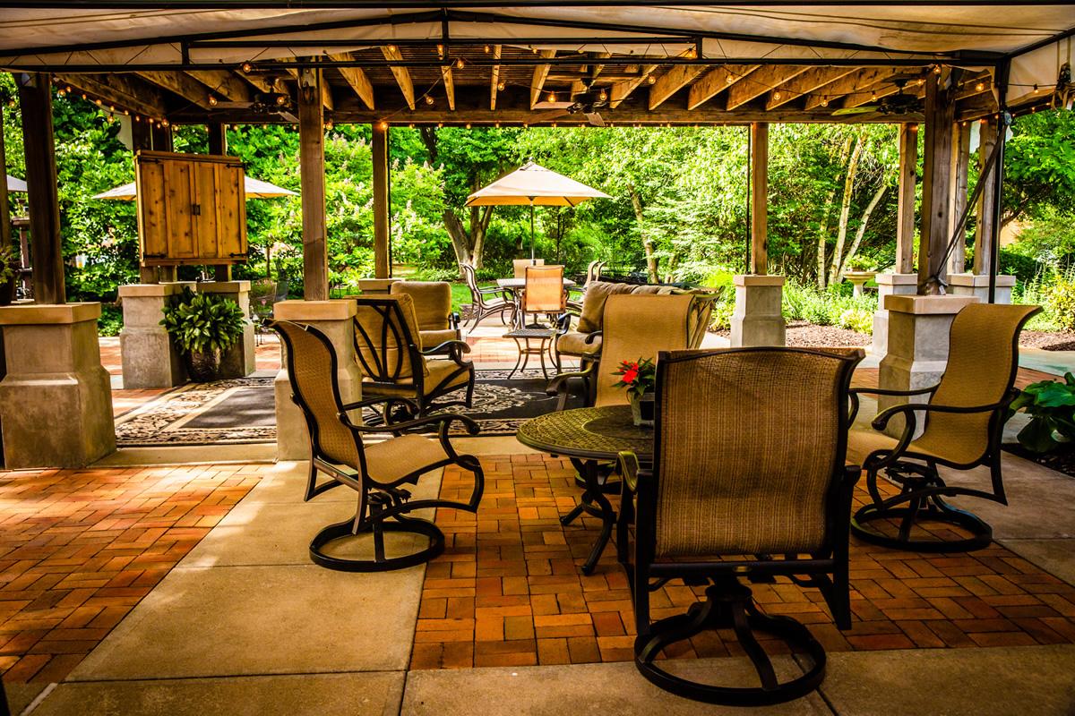 The Gaunt House patio was refurbished during the 2010s and provides an additional gathering space for social activities.